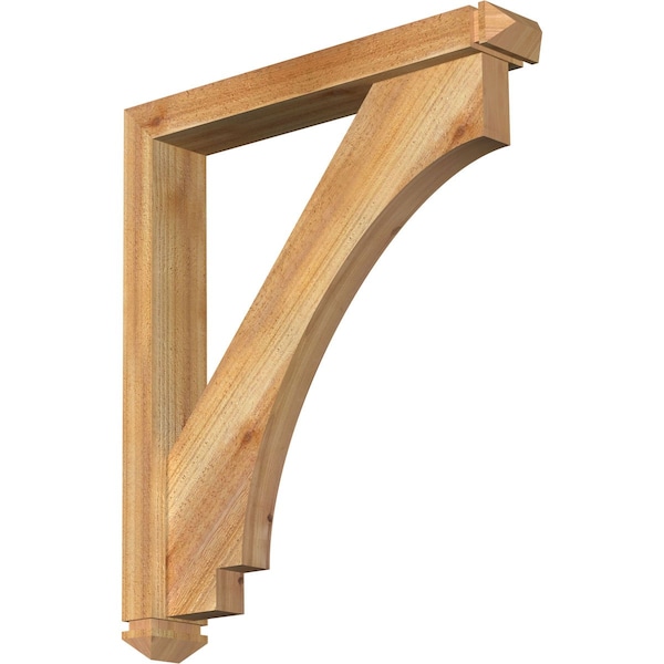 Ekena Millwork Imperial Arts and Crafts Rough Sawn Bracket w/ Offset Brace, Western Red Cedar, 4"W x 24"D x 28"H BKT0402X24X28IMP03RWR - main